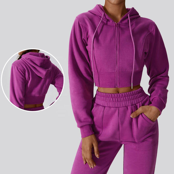 Wholesale Women Hoodies Fleece Drawstring Tight Pullovers