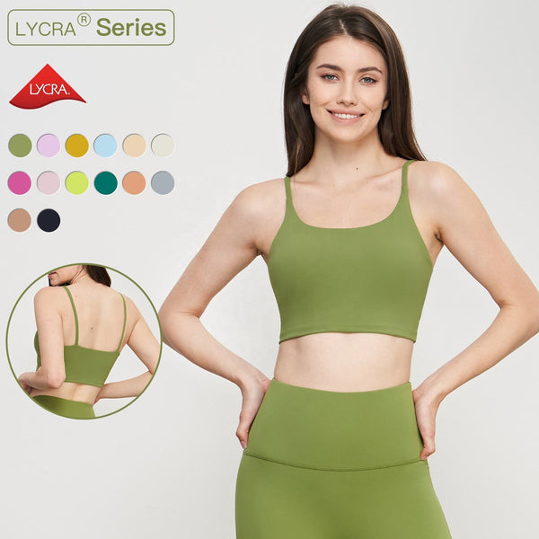 Women Yoga Crop Tops 2 In 1 Piece Sling Straps Recycled Sports Bras